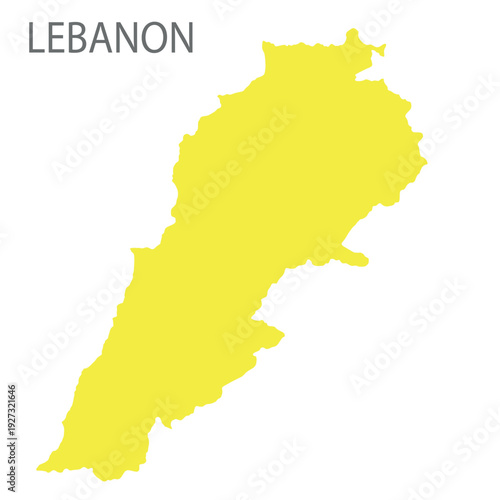 yellow map of lebanon