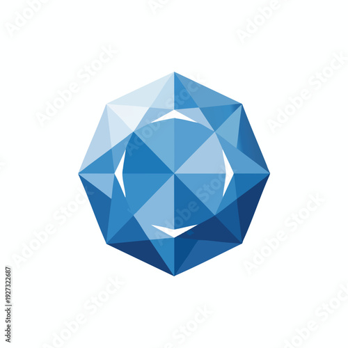 Abstract Geometric Blue Crystal Sphere for Modern Design and Creative Projects