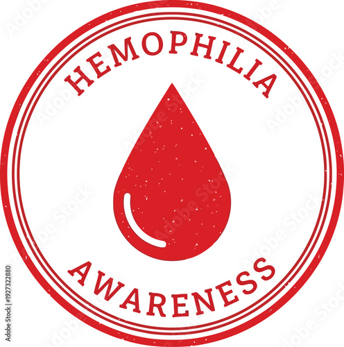 Hemophilia Awareness Red Blood Drop Icon for Medical Campaigns and Health Education
