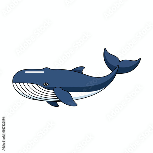 Cartoon Style Whale Illustration for Educational and Environmental Use