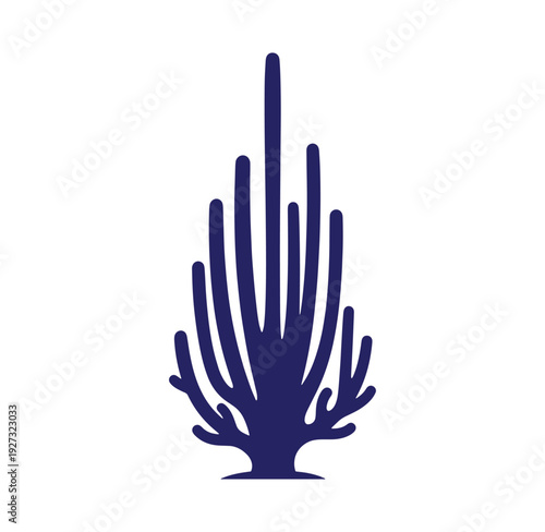 dark blue coral reef icon for ocean wildlife and marine life designs