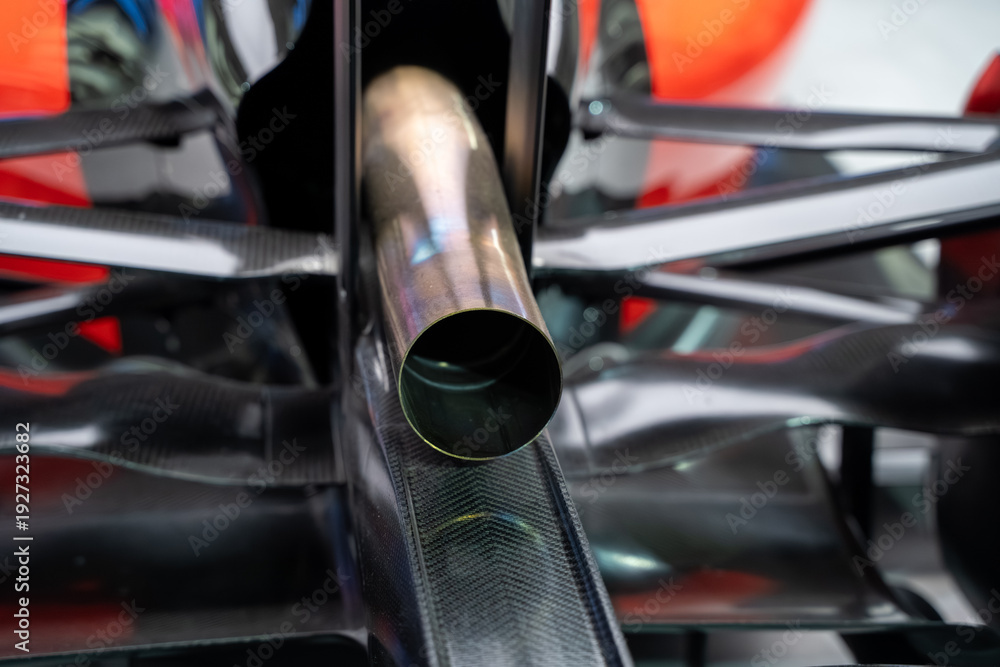 Fototapeta premium Close up of Formula 1 race car exhaust pipe detail.