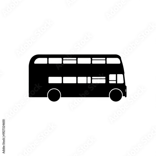 A double-decker bus illustration viewed from the side on a plain background