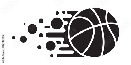 Basketball with dynamic splash effect isolated on white background sports abstract illustration