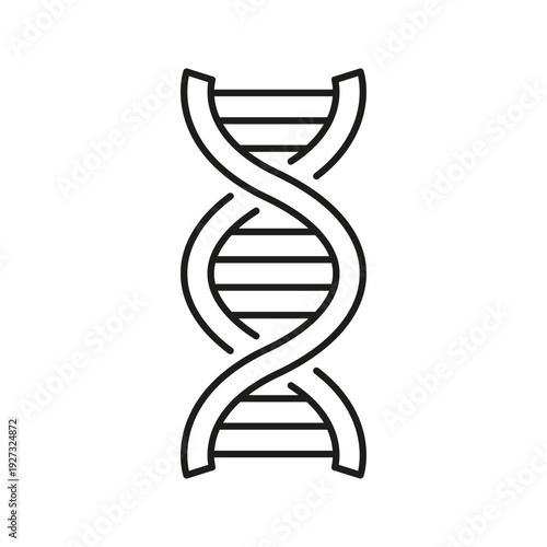 DNA Helix Line Icon. Genetic Structure, Molecular Biology, And Biotechnology Outline Symbol. Dna Sequencing And Genomics. Editable Stroke. Isolated Vector Illustration