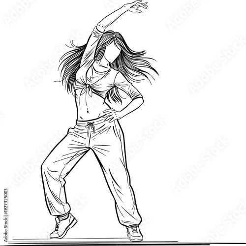 Dynamic Side Stretch Dance Motion Pose