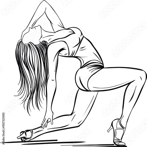 Expressive Back Arch Dance Motion Pose