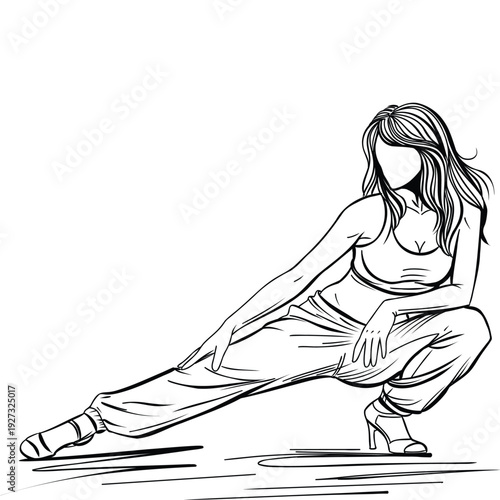 Dynamic Side Lunge Dance Motion Pose