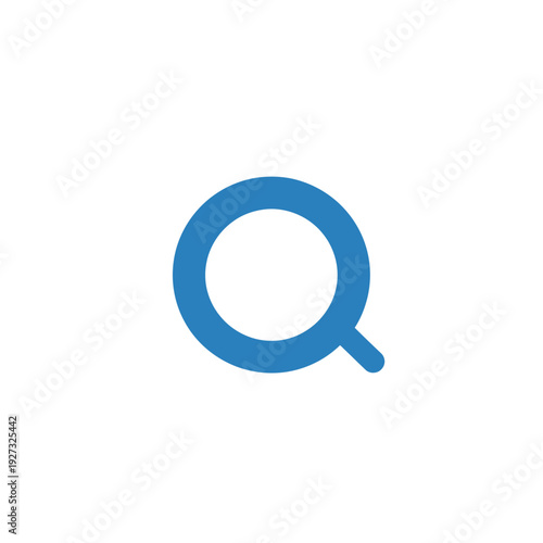 Clean blue search icon, a versatile digital graphic for navigating content, finding solutions, and exploring information with ease across modern applications and interfaces