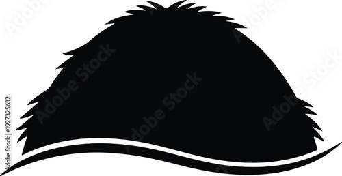 silhouette dry straw pile for countryside autumn harvest season vector design