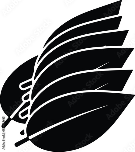 silhouette elegant flowing botanical abstract plant leaves nature minimal vector design