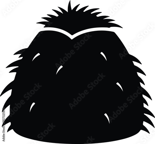 silhouette farm rustic hay bale stack agriculture icon vector design