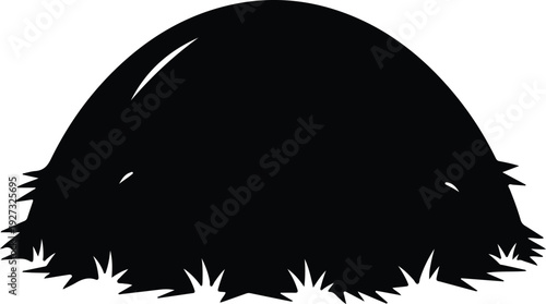 silhouette farm hay bale dry grass field agriculture symbol vector design