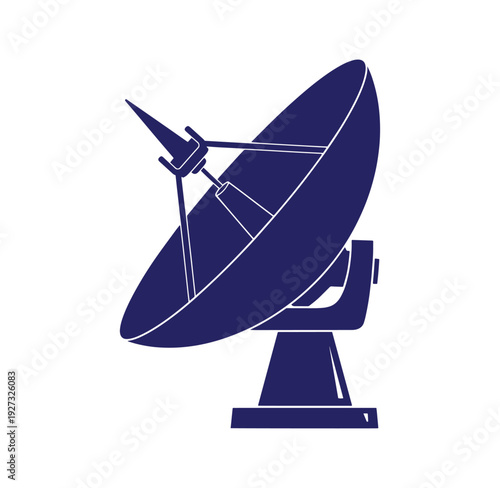 Satellite dish antenna on a stand for communication and signal reception