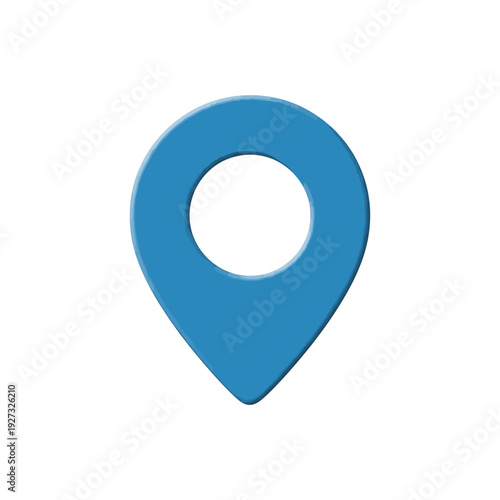 Free Download A blue location pin icon on a white background, representing navigation and search - GFXLoad