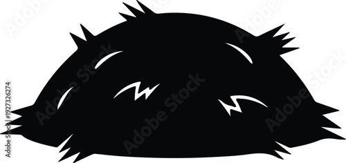 silhouette rural farm hay bale agriculture symbol isolated vector design