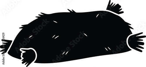 silhouette soft decorative pillow with tassels isolated on white background vector design