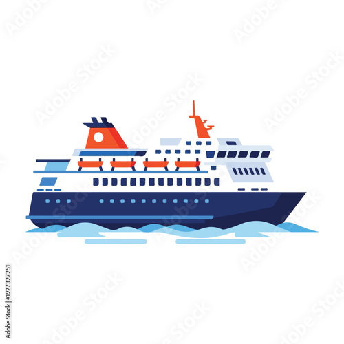 Large ocean cruise ship sailing on calm waters