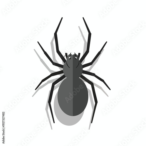 Illustration of a Detailed Black and Gray Tick with Multiple Legs