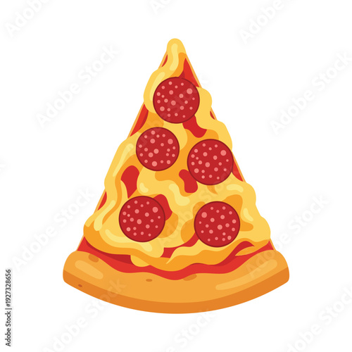 Delicious Slice of Pepperoni Pizza with Melted Cheese and Crispy Crust