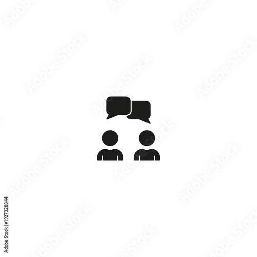 Two People With Speech Bubbles Solid Icon. Communication, Dialogue, And Conversation Silhouette Symbol. Interaction And Discussion Representation. Isolated Vector Illustration