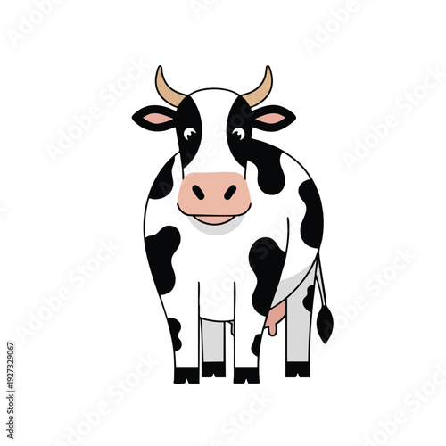 Cute Cartoon Cow Illustration for Agricultural or Farm Themed Content