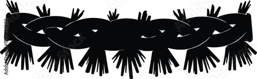 silhouette abstract braided rope border decorative design element vector design