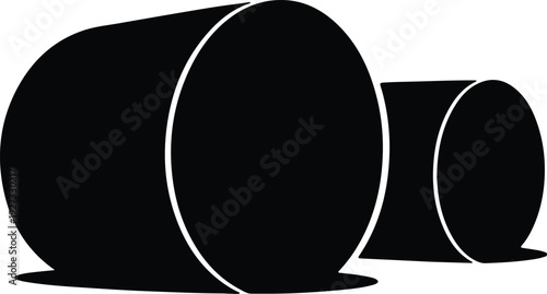 silhouette abstract cylindrical shapes minimalist icon graphic element object vector design