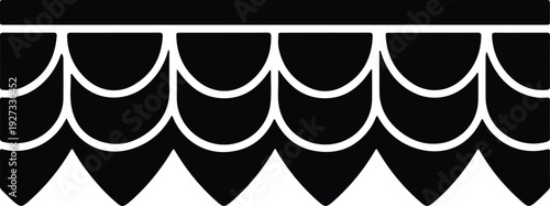 silhouette decorative scallop border graphic element repetitive pattern vector design