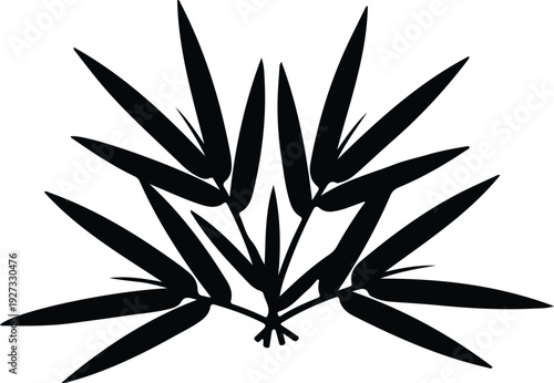 silhouette elegant bamboo leaves tropical foliage nature plant abstract decorative vector design