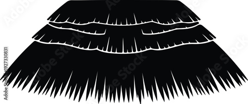 silhouette Hawaiian hula grass skirt tropical beach party element vector design