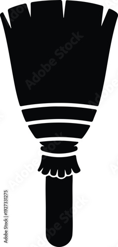 silhouette simple cleaning broom household tool domestic chore sweeping floor equipment vector design