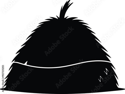 silhouette simple country farm hay bale stack icon element vector design