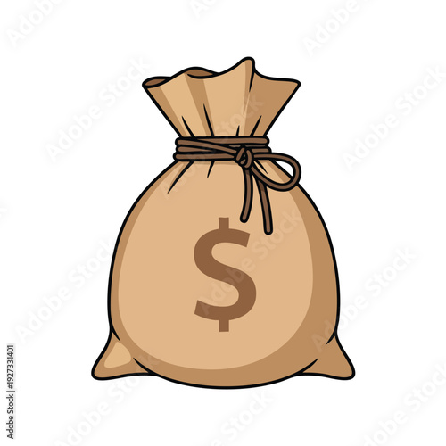 Stylized Money Bag Illustration for Financial and Business Concepts