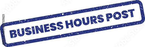 Schilderij op canvas A blue textured business hours post stamp, ideal for sharing operational updates