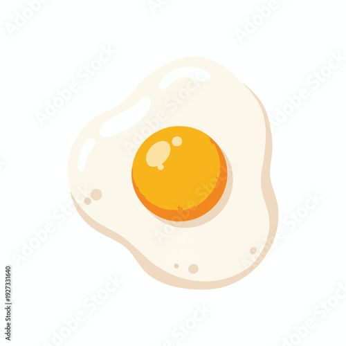 Close up of a Sunny Side Up Egg on a White Background