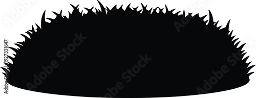 silhouette stylized fresh grass bush plant garden nature element border vector design
