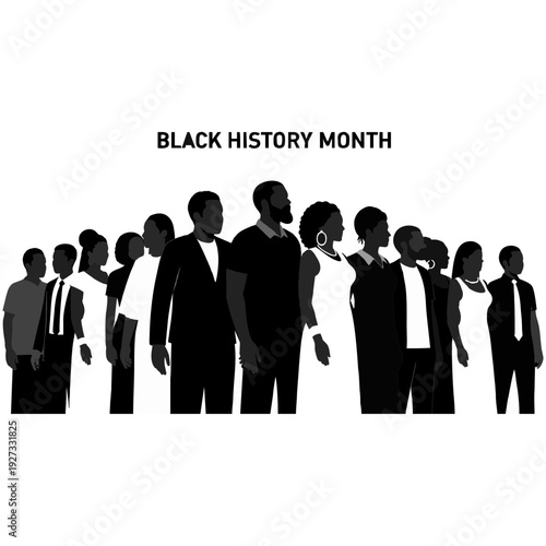 Diverse group of people celebrating Black History Month together