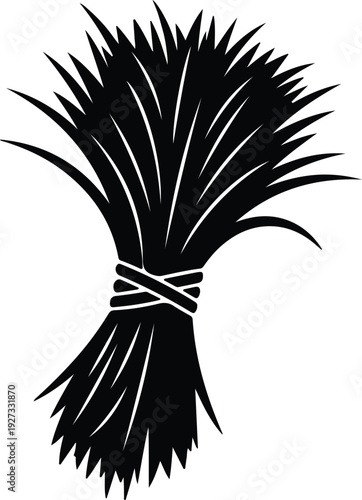 silhouette tied sheaf wheat hay harvest farming symbol simple vector design