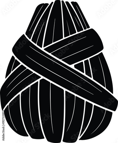 silhouette traditional asian zongzi rice dumpling wrapped leaves festive vector design