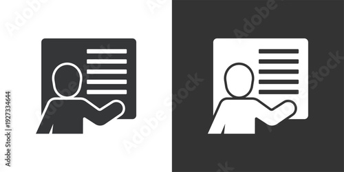 Teaching or Presentation icon. Solid glyph series icon