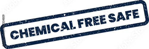 Fotografía Authenticity stamp featuring CHEMICAL FREE SAFE in a rectangular grunge texture