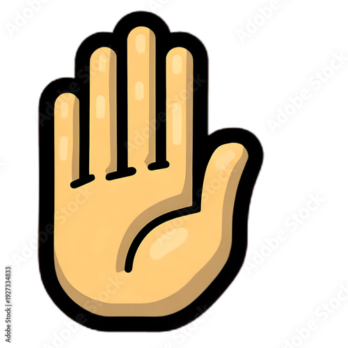 Hand Gesture Stop Sign Symbol isolated on transparent background.