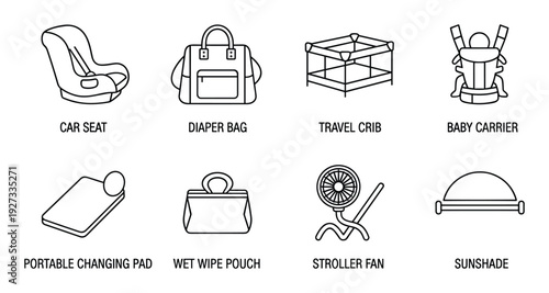 Baby mobile with moon and stars to hang over the crib and entertain newborn vector illustration