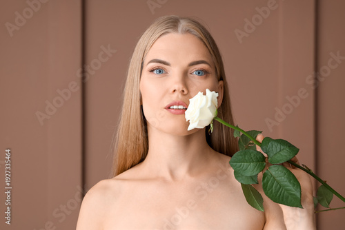Beautiful blonde woman with...