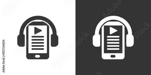 Audio Learning icon. Solid glyph series icon