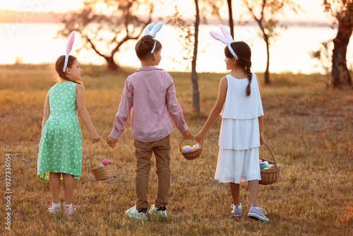 Little children with bunny ...