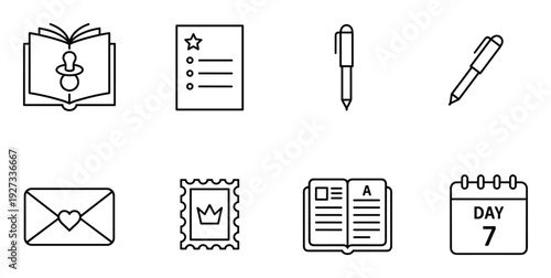 Open book with baby dummy vector illustration for children s literature concept isolated on white