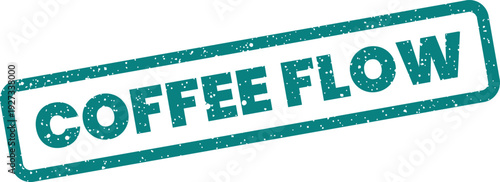 Classic grunge style stamp presenting the phrase coffee flow, ideal for beverage industry marketing content