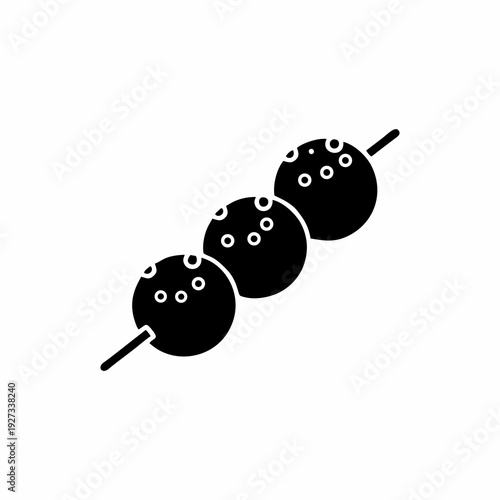 Grilled Meatballs Skewer Satay Silhouette Food Icon